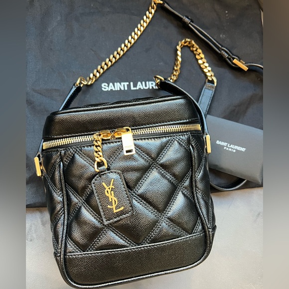 Yves Saint Laurent Quilted 80s Vanity Bag Black - Picture 1 of 17